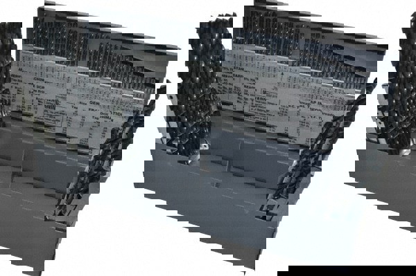 Drill Bit Set: Jobber Length Drill Bits, 115 Pc, 0.04